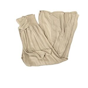 Rewash Boho Wide Leg Pants Tie Waist Gauze Rayon Lounge Resort Beige XL